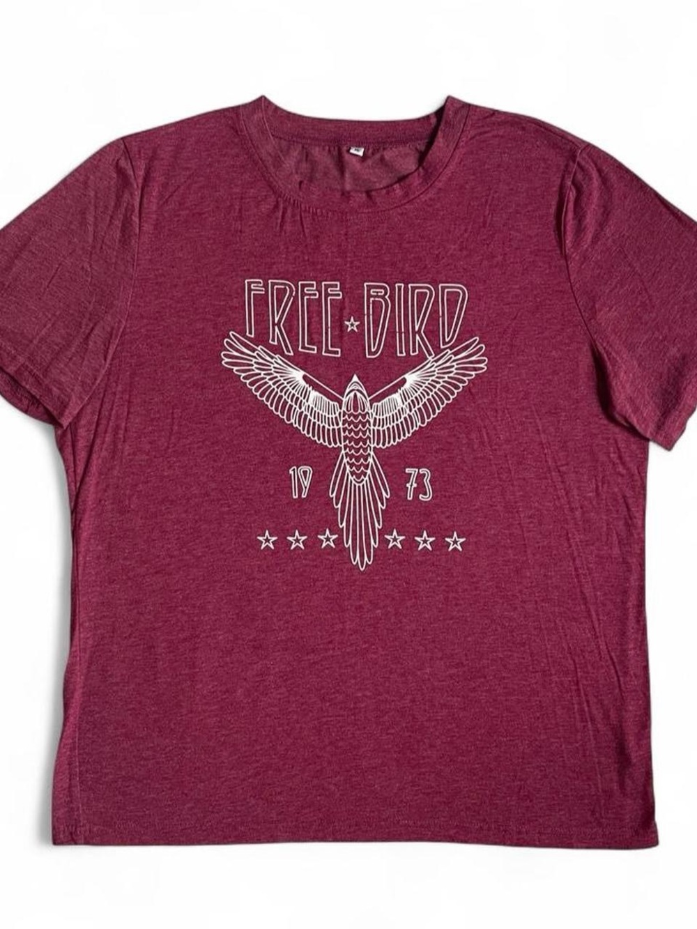 Wine Colored Free Bird Graphic Tee
